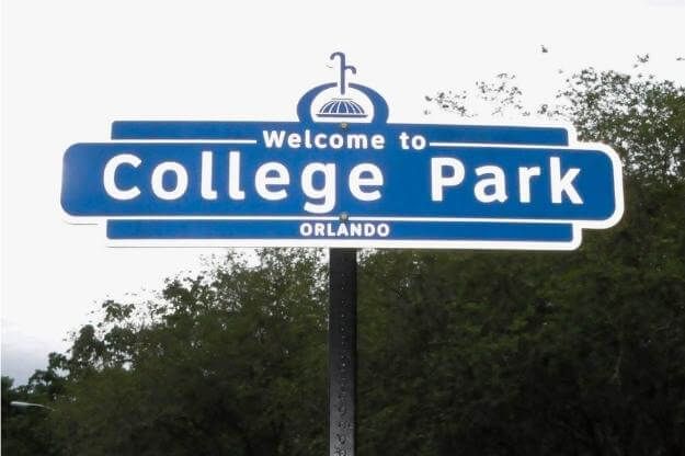 Welcome to College Park Orlando sign